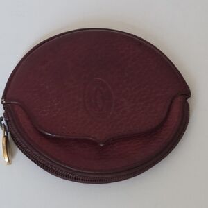 Cartier Bordeaux Leather Coin Pouch
